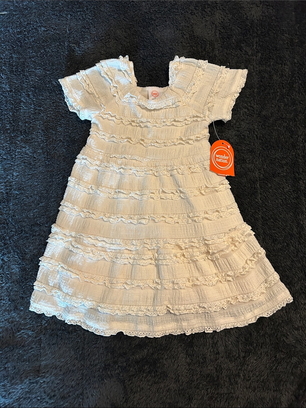 wonder nation Cream Ruffle Tiered Dress